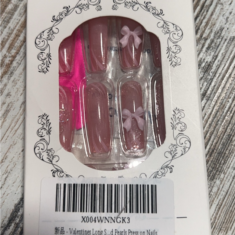 Mauve Press-On Nails with 3D Bow Accents